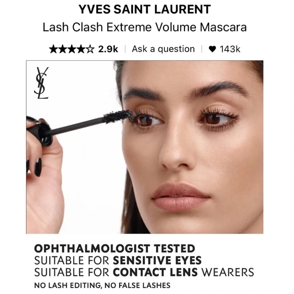 YSL Lash Clash Extreme Volume Black Mascara